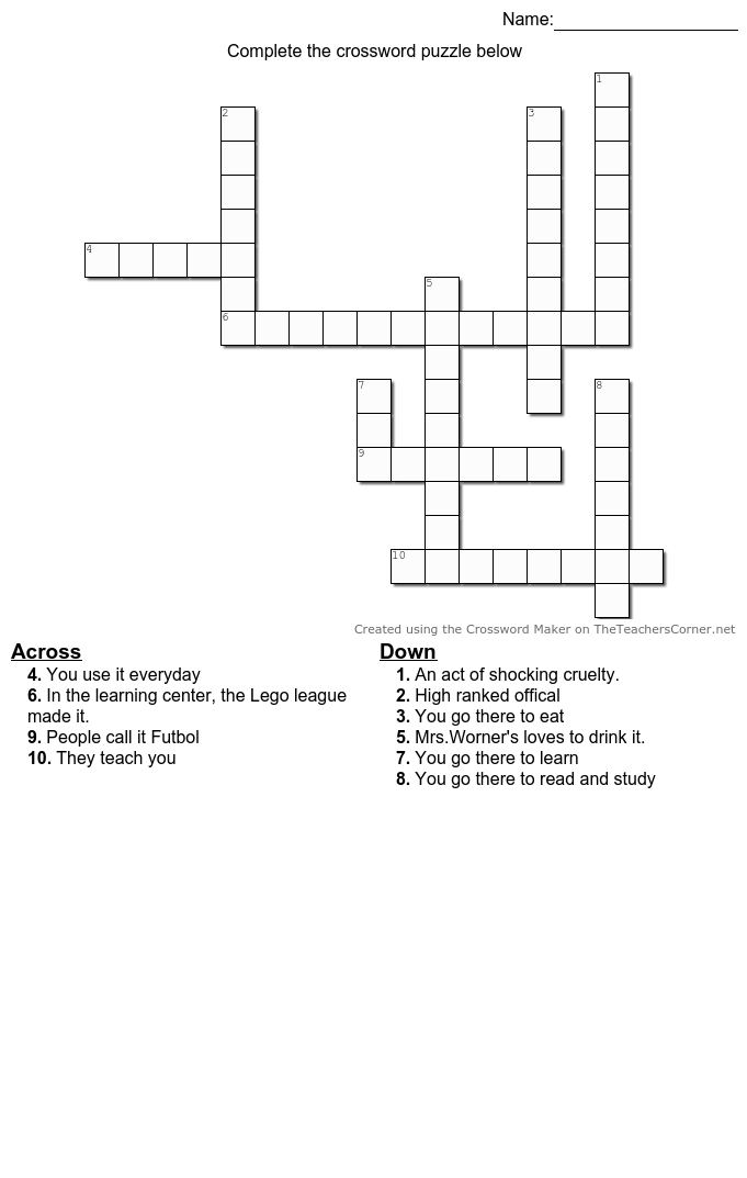 Crossword Week 2