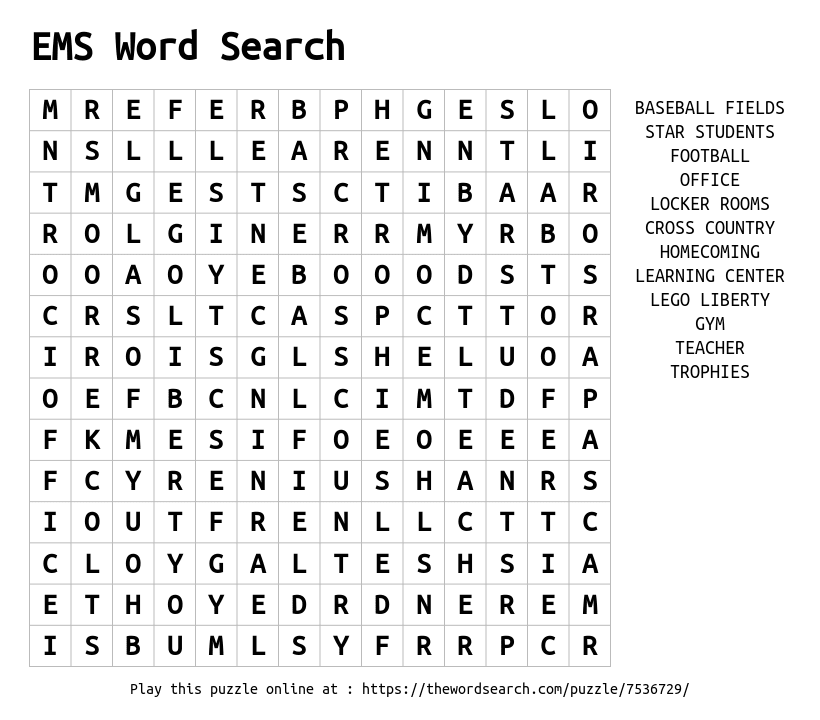 EMS Word Search